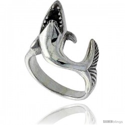 Sterling Silver Polished Shark Ring
