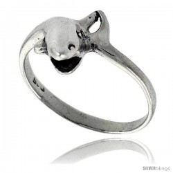 Sterling Silver Polished Dolphin Ring 1/2 in wide