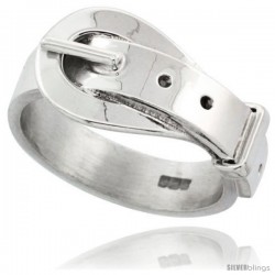 Sterling Silver Belt Buckle Ring Handmade 5/16 in wide