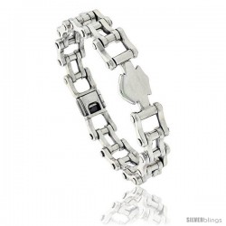 Sterling Silver Bicycle Chain Link Bracelet 1/2 in wide -Style Lx414