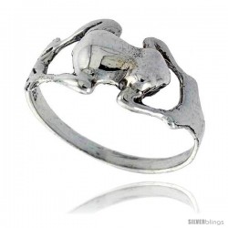 Sterling Silver Polished Frog Ring 3/8 wide