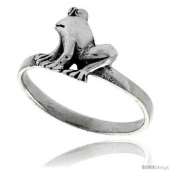 Sterling Silver Polished Frog Ring 7/16 in wide