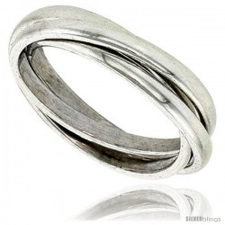 Sterling Silver Rolling Ring w/ 3 mm Domed Bands Handmade