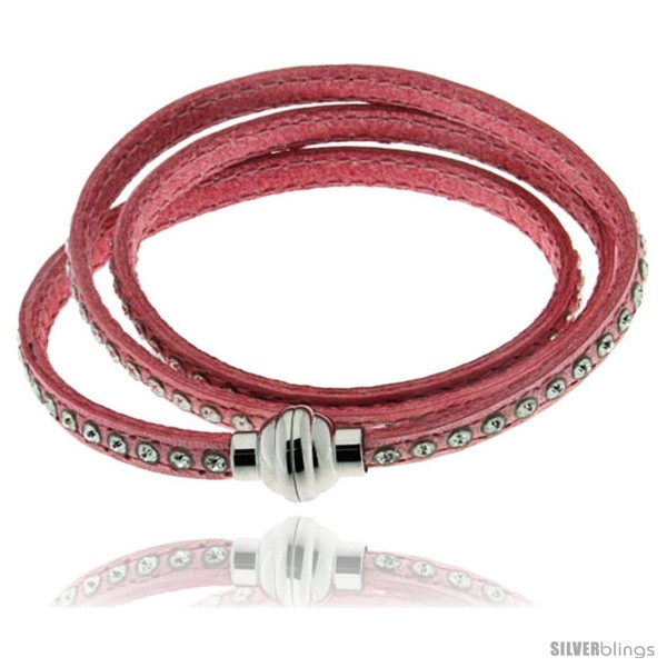 https://www.silverblings.com/422-thickbox_default/surgical-steel-italian-leather-wrap-massai-bracelet-swarovski-crystal-inlay-w-super-magnet-clasp-color-pink-.jpg