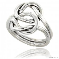 Sterling Silver Love Knot Wire Wrap Ring Handmade 5/8 in wide