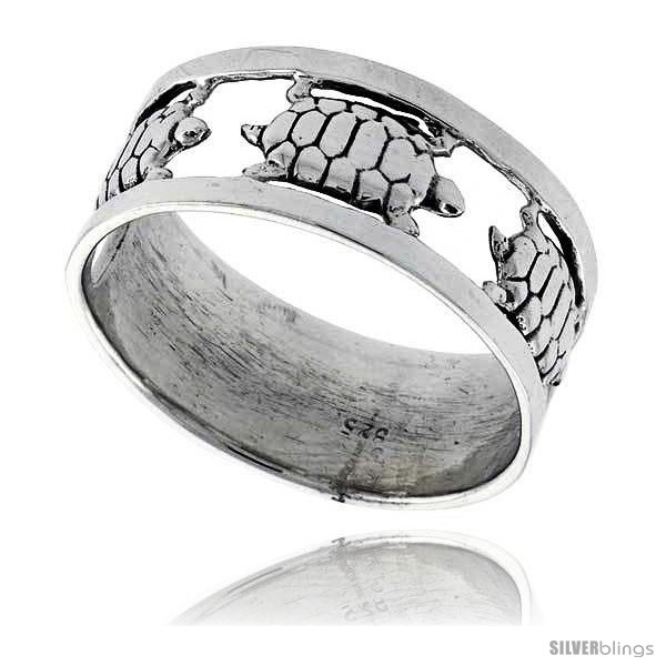 Sterling Silver Wide Band Ring for Women 8