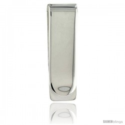 Sterling Silver Plain Money Clip 5/8 in. x 2 in. (15 mm X 51 mm)