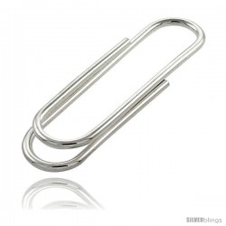 Sterling Silver Paper Clip Money Clip 5/8 in. X 2 3/8 in. (17 mm X 60 mm)