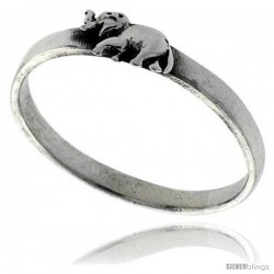 Sterling Silver Elephant Ring 3/16 in wide