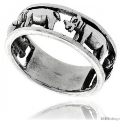 Sterling Silver Polished Hippopotamus Ring