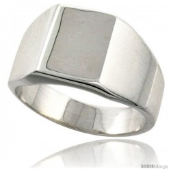 Sterling Silver Square Signet Ring Solid Back Handmade -Style Xr174