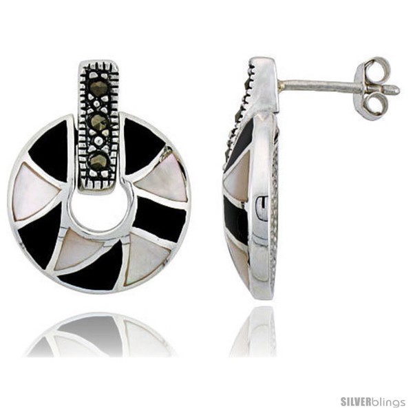 https://www.silverblings.com/42973-thickbox_default/marcasite-doughnut-earrings-in-sterling-silver-w-mother-of-pearl-black-onyx-13-16-21-mm-tall.jpg