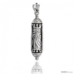 Sterling Silver Mezuzah Pendant w/ no parchment, 2" (50 mm) long