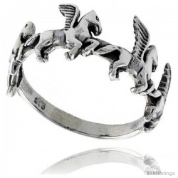 Sterling Silver Pegasus Link Ring 3/8 wide
