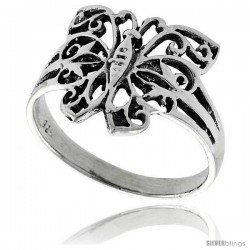 Sterling Silver Filigree Butterfly Ring, 11/16 in wide