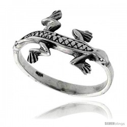 Sterling Silver Gecko Ring 1/2 in wide