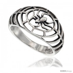 Sterling Silver Spider Web Ring 5/8 in wide