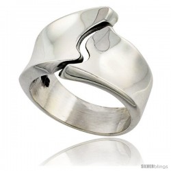 Sterling Silver Male and Female Ring Handmade High Polish 3/4 in wide