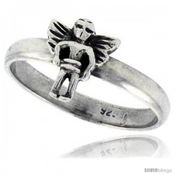 Sterling Silver Angel Ring 3/8 wide