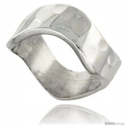 Sterling Silver Heavy Wave Band, 5/16 in wide