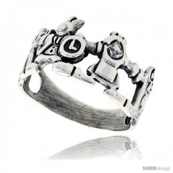 Sterling Silver Children in Unity Holding Hands Ring 3/8 wide -Style Tr696