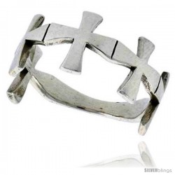 Sterling Silver Cross Link Ring 3/8 wide