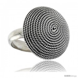 Sterling Silver Round Whirl Ring 15/16 in wide