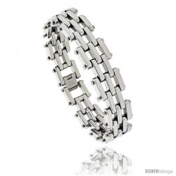 Gent's Stainless Steel Bar Bracelet, 3/4 in wide, 8 1/2 in long