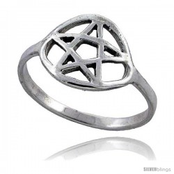 Sterling Silver 5 Point Star Ring 5/8 in wide