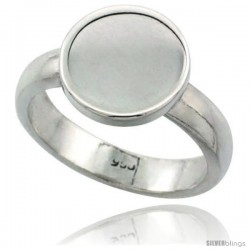 Sterling Silver Small Signet Ring, Handmade, 3/4 in (21 mm) wide