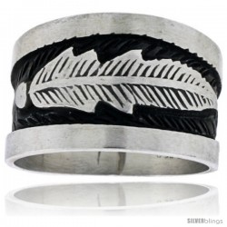 Sterling Silver Native American Design Feather Ring