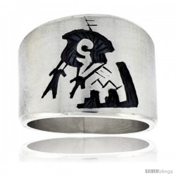 Sterling Silver Native American Design BRAVE Ring