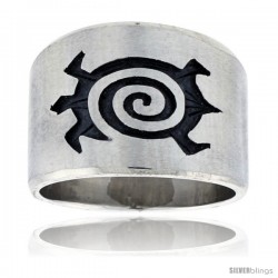 Sterling Silver Native American Design Turtle Ring