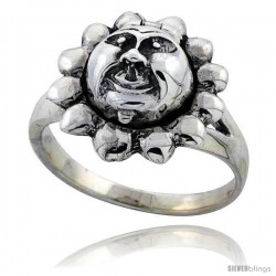 Sterling Silver Sun Poison Ring