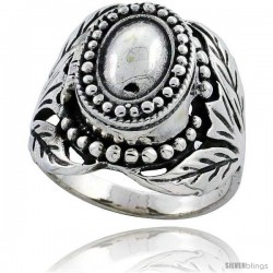 Sterling Silver Floral Vine Poison Ring