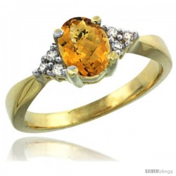 10k Yellow Gold Ladies Natural Whisky Quartz Ring oval 7x5 Stone -Style Cy926168