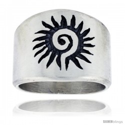 Sterling Silver Native American Design Sun Ring