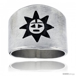 Sterling Silver Native American Design Sun Ring -Style Xrj408