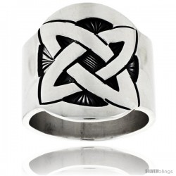 Sterling Silver Quaternary Celtic Knot Cigar Band Ring