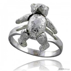 Sterling Silver Movable Teddy Bear Ring