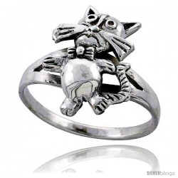 Sterling Silver Movable Cat Ring