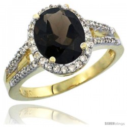 10k Yellow Gold Ladies Natural Smoky Topaz Ring oval 10x8 Stone
