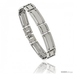 Gent's Stainless Steel Bar Bracelet, 1/2 in wide, 8.25 in