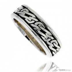 Sterling Silver Men's Spinner Ring Celtic Knot Design Handmade 5/16 wide