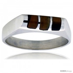 Sterling Silver Striped Tiger Eye Ring