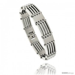 Gent's Stainless Steel Bar Bracelet, 5/8 in wide, 8 1/2 in long