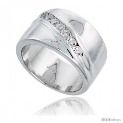 Gent's Perfect Quality Sterling Silver Brilliant Cut Cubic Zirconia Ring -Style Rcz527