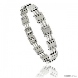 Gent's Stainless Steel Bar Bracelet, 3/8 in wide, 8 in long