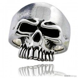 Sterling Silver Skull Ring 1 in wide