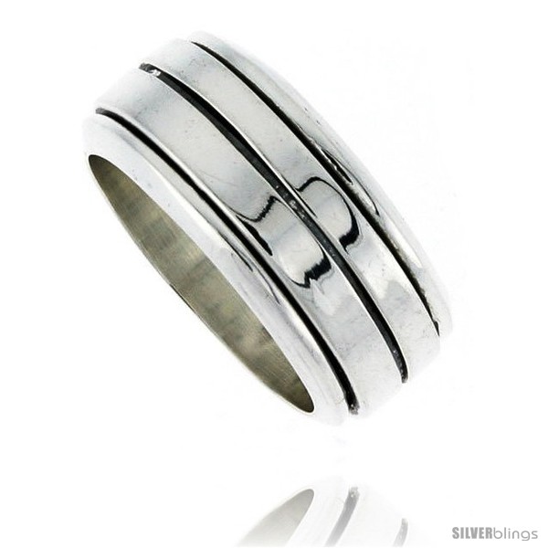 https://www.silverblings.com/47370-thickbox_default/sterling-silver-mens-spinner-ring-flat-band-center-groove-handmade-5-16-wide.jpg